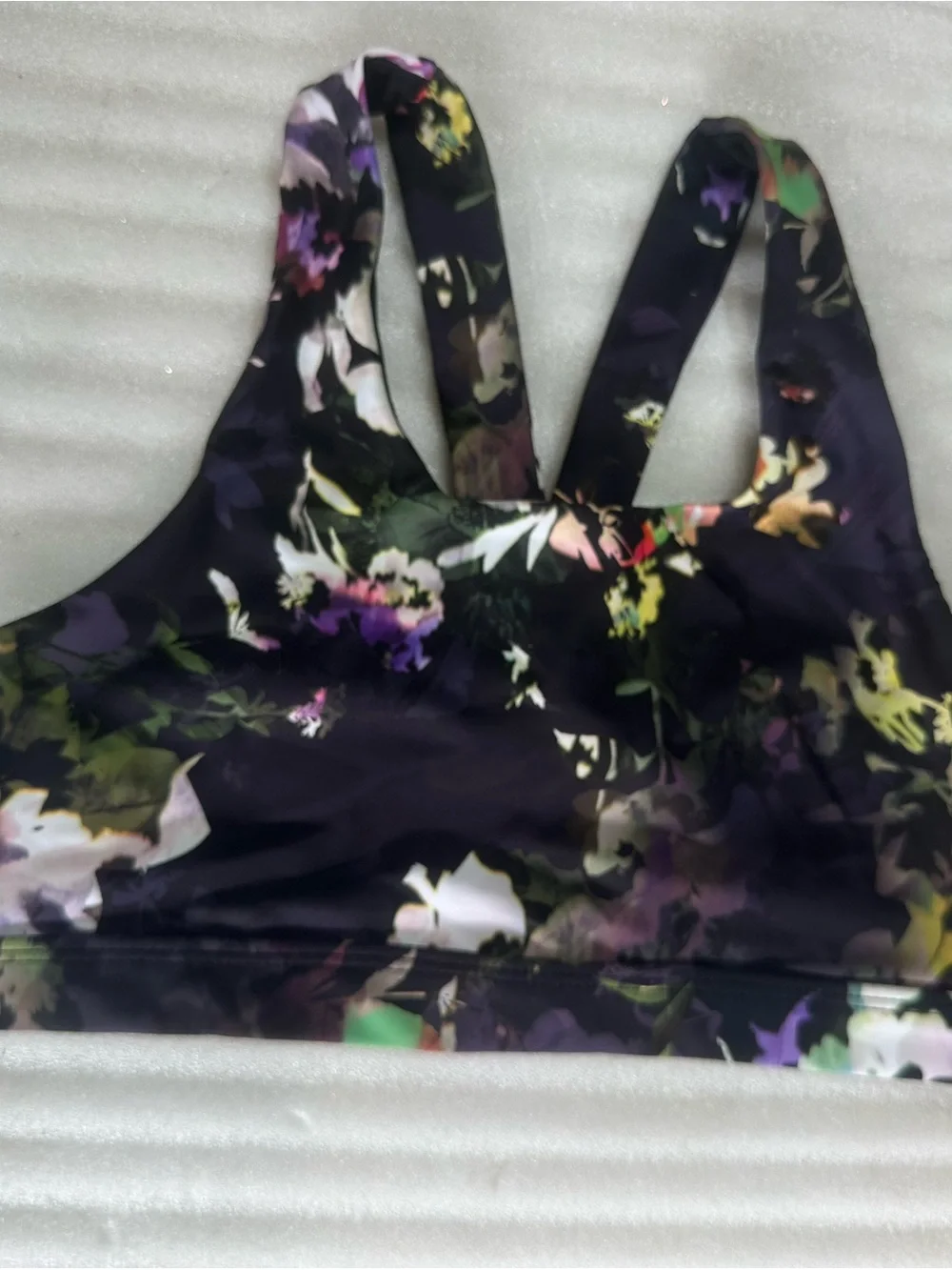 Old Navy Girls 2-Pack Floral & Marble Print Sports Bras - Purple, Pink, Black